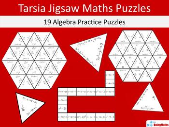 Preview of Algebra Practice - Tarsia Maths Jigsaw Puzzle Bundle