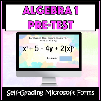 Preview of Algebra Pre-Test Microsoft FORMS Readiness Assessment