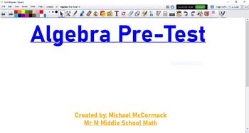 Preview of Algebra Pretest