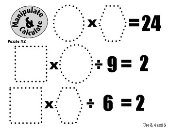 Algebra Puzzles for 3rd, 4th and 5th Graders: Manipulate and Calculate