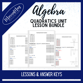 Preview of Algebra Quadratics Guided Lesson Notes Unit Bundle