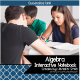 Algebra Quadratics Interactive Notebook Unit