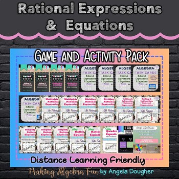 Preview of Algebra Rational Expressions & Equations Game & Activity Pack BUNDLE