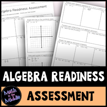 Preview of Algebra Readiness Assessment - Algebra I Diagnostic Test or Placement Test