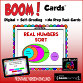 Algebra Real Numbers Sort with Digital BOOM Cards  