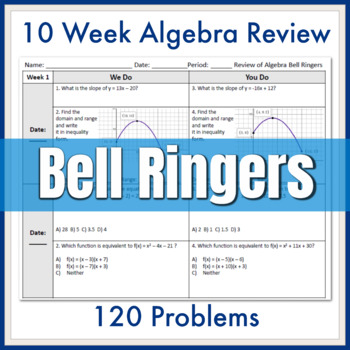 Preview of Algebra Review Bell Ringers