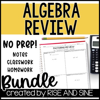 Preview of Algebra Review Bundle | Factoring and Simplifying Complex Fractions