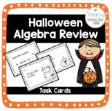 Algebra Review Halloween Stations Task Cards