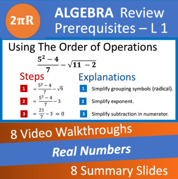 Preview of Order of Operations - Video Walkthroughs - Algebra - Jay Abramson L1-1