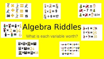 Preview of Algebra Riddles