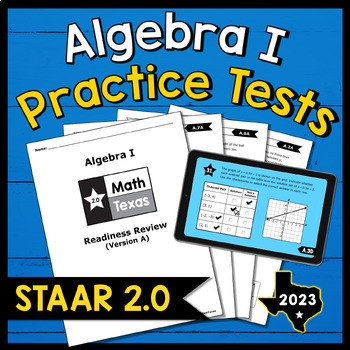 Preview of Algebra STAAR 2.0 Practice Tests ★ NEW Question Types ★ 2023 STAAR Redesign