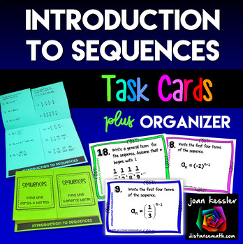 Preview of Algebra Sequences Introduction Task Cards plus Foldable