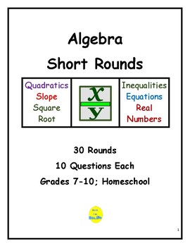 Preview of Algebra Short Rounds