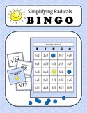 Algebra: Simplifying Radicals BINGO Game