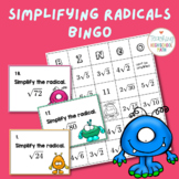 Algebra Simplifying Radicals Bingo