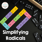 Algebra Simplifying Radicals Domino Activity