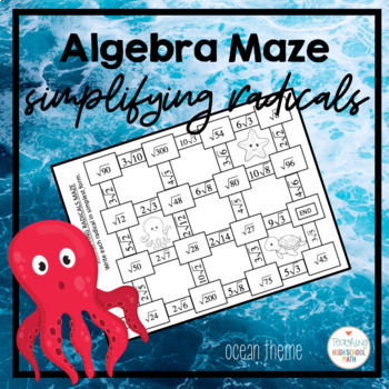 Algebra Simplifying Radicals Maze