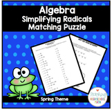 Algebra Simplifying Radicals Puzzle Spring Theme