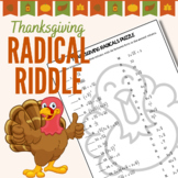 Thanksgiving Algebra Simplifying Radicals Puzzle