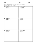 Algebra Skill Builder - Solving Linear and Quadratic Syste