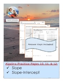 Algebra Skills ~ Pages 10, 11, and 12 :  Slope and Slope-i