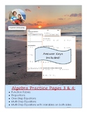 Algebra Skills ~ Pages 3 & 4: Function Tables, Proportions