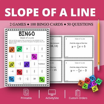 Preview of Algebra: Slope of a Line Math Bingo Review Game