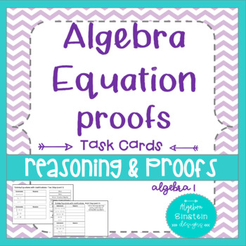 Preview of Algebra Solving Equation Proofs
