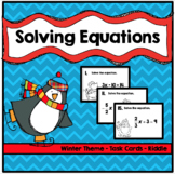 Algebra Solving Equations Puzzle (Winter Theme)
