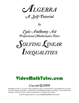 Preview of Algebra: Solving Linear Inequalities