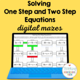 Algebra Solving One and Two Step Equations Digital Maze se