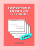 Algebra Solving System of Equations Activity