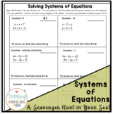 Algebra Solving Systems of Equations Circuit Scavenger Hun