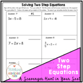 Algebra Solving Two Step Equations Circuit Scavenger Hunt 
