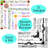 Algebra Square Doodle Borders Clip Art Blackline Color Com