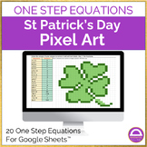Algebra St. Patrick's Day Solving One Step Equations Pixel