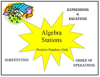 Preview of Algebra Stations using only positive numbers