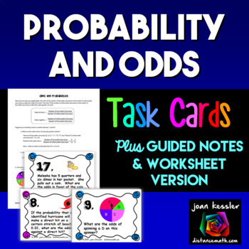 Preview of Probability and Odds Task Cards Guided Notes