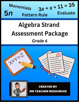 Preview of Algebra Strand Assessment Package - Grade 6
