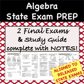 Preview of Algebra Study Guide & 2 Final Exams Aligned to Released State Exams - Review