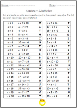 Algebra Substitution Worksheet Year 6 : Year 6 Diving Into Mastery