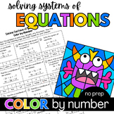 Algebra System of Equations Color by Number Color by Code