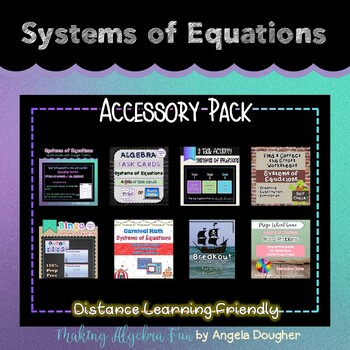 Preview of Algebra Systems of Equations Accessory Pack BUNDLE Graphing Substitution...