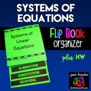 Preview of Systems of Linear Equations Foldable Flip Book plus HW