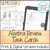 Algebra 1 Task Cards - First Semester - PDF & Digital