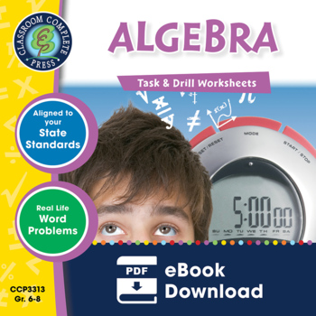 Preview of Algebra - Task & Drill Sheets Gr. 6-8 - Distance Learning