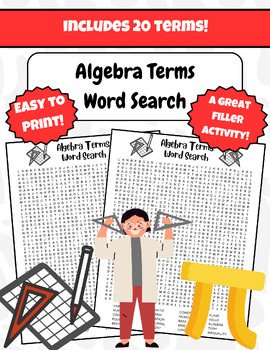 Preview of Algebra Terms Word Search