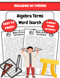 Algebra Terms Word Search