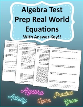 Preview of Algebra Test Prep Real World Modeling Rich Tasks