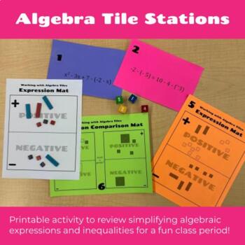 Preview of Algebra Tile Stations: Simplifying Expressions and Inequalities